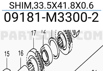 Suzuki 09181M33002 SHIM,33.5X41.8X0.6