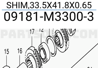 Suzuki 09181M33003 SHIM,33.5X41.8X0.65