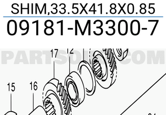 Suzuki 09181M33007 SHIM,33.5X41.8X0.85