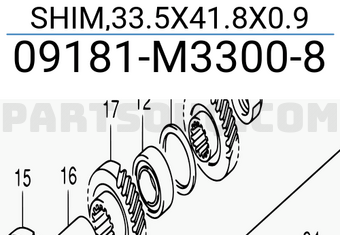 Suzuki 09181M33008 SHIM,33.5X41.8X0.9