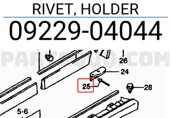 Suzuki 0922904044 RIVET, HOLDER