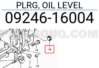 Suzuki 0924616004 PLRG, OIL LEVEL