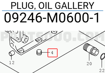 Suzuki 09246M06001 PLUG, OIL GALLERY
