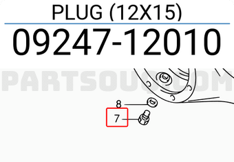 Suzuki 0924712010 PLUG (12X15)
