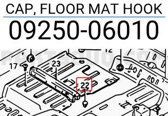 Suzuki 0925006010 CAP, FLOOR MAT HOOK