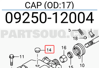 Suzuki 0925012004 CAP (OD:17)