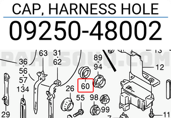 Suzuki 0925048002 CAP, HARNESS HOLE