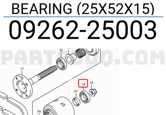 Suzuki 0926225003 BEARING (25X52X15)