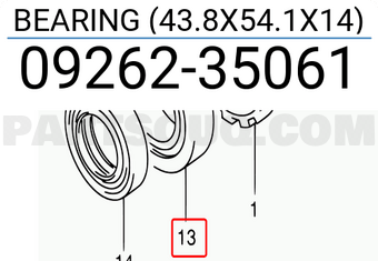 Suzuki 0926235061 BEARING (43.8X54.1X14)