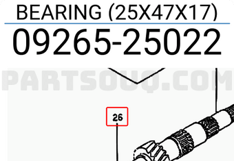 Suzuki 0926525022 BEARING (25X47X17)
