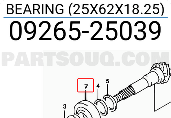 Suzuki 0926525039 BEARING (25X62X18.25)