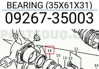 Suzuki 0926735003 BEARING (35X61X31)