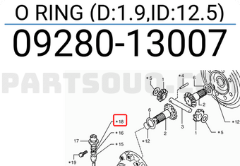Suzuki 0928013007 O RING (D:1.9,ID:12.5)