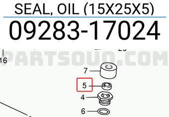 Suzuki 0928317024 SEAL, OIL (15X25X5)