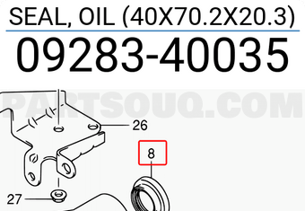 Suzuki 0928340035 SEAL, OIL (40X70.2X20.3)