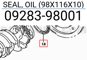 Suzuki 0928398001 SEAL, OIL (98X116X10)