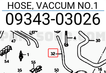 Suzuki 0934303026 HOSE, VACCUM NO.1