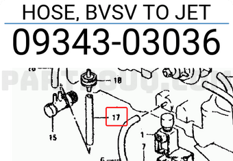 Suzuki 0934303036 HOSE, BVSV TO JET