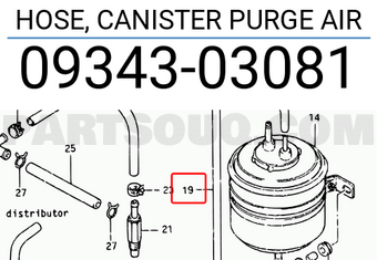 Suzuki 0934303081 HOSE, CANISTER PURGE AIR