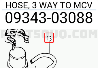 Suzuki 0934303088 HOSE, 3 WAY TO MCV