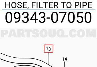 Suzuki 0934307050 HOSE, FILTER TO PIPE