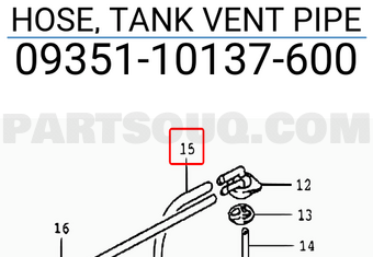 Suzuki 0935110137600 HOSE, TANK VENT PIPE