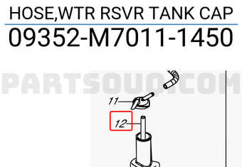 Suzuki 09352M70111450 HOSE,WTR RSVR TANK CAP