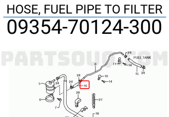 Suzuki 0935470124300 HOSE, FUEL PIPE TO FILTER
