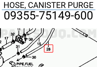 Suzuki 0935575149600 HOSE, CANISTER PURGE