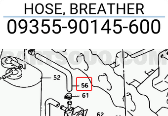 Suzuki 0935590145600 HOSE, BREATHER