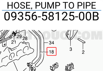 Suzuki 093565812500B HOSE, PUMP TO PIPE