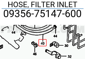 Suzuki 0935675147600 HOSE, FILTER INLET