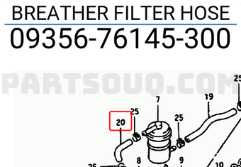 Suzuki 0935676145300 BREATHER FILTER HOSE