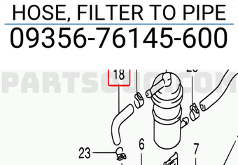 Suzuki 0935676145600 HOSE, FILTER TO PIPE