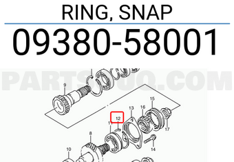 Suzuki 0938058001 RING, SNAP