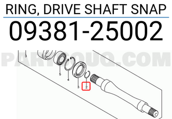 Suzuki 0938125002 RING, DRIVE SHAFT SNAP