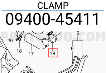 Suzuki 0940045411 CLAMP