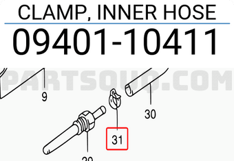 Suzuki 0940110411 CLAMP, INNER HOSE