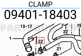 Suzuki 0940118403 CLAMP