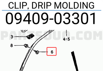 Suzuki 0940903301 CLIP, DRIP MOLDING