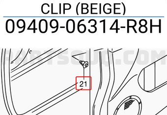 Suzuki 0940906314R8H CLIP (BEIGE)