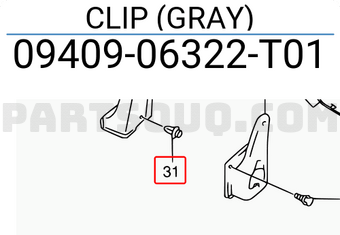 Suzuki 0940906322T01 CLIP (GRAY)