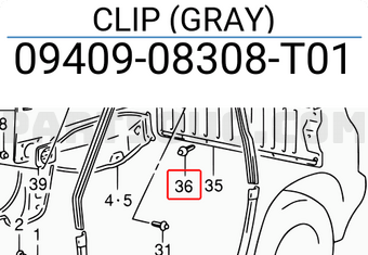 Suzuki 0940908308T01 CLIP (GRAY)