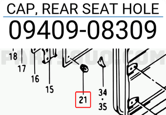 Suzuki 0940908309 CAP, REAR SEAT HOLE