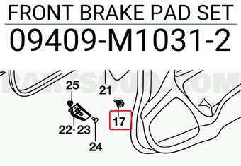 Suzuki 09409M10312 FRONT BRAKE PAD SET