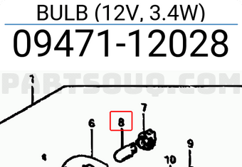 Suzuki 0947112028 BULB (12V, 3.4W)