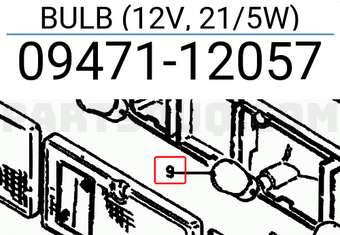 Suzuki 0947112057 BULB (12V, 21/5W)