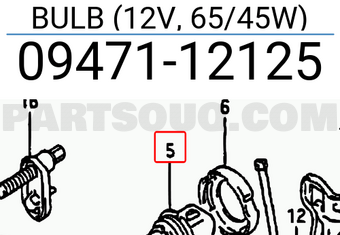Suzuki 0947112125 BULB (12V, 65/45W)