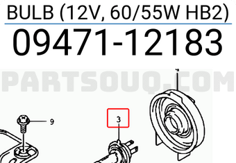 Suzuki 0947112183 BULB (12V, 60/55W HB2)