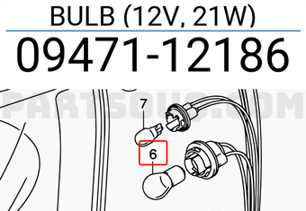 Suzuki 0947112186 BULB (12V, 21W)